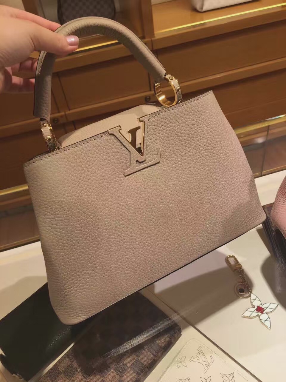 Authentic Louis Vuitton Capucines BB Bag M94634 Galet